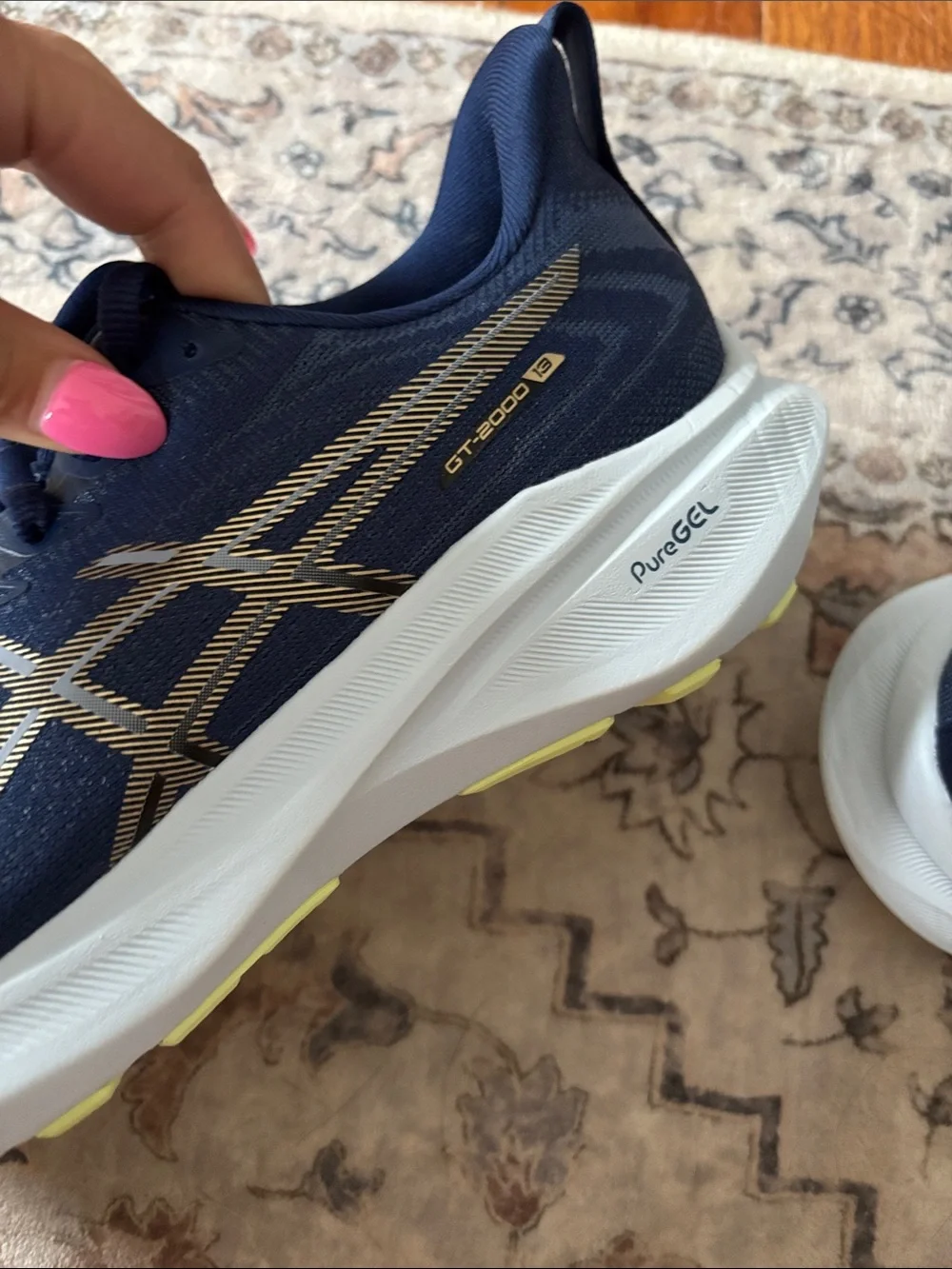 ASICS Navy Athletic Running Shoes with Gold Accents GT 2000 13 - Picture 8 of 8